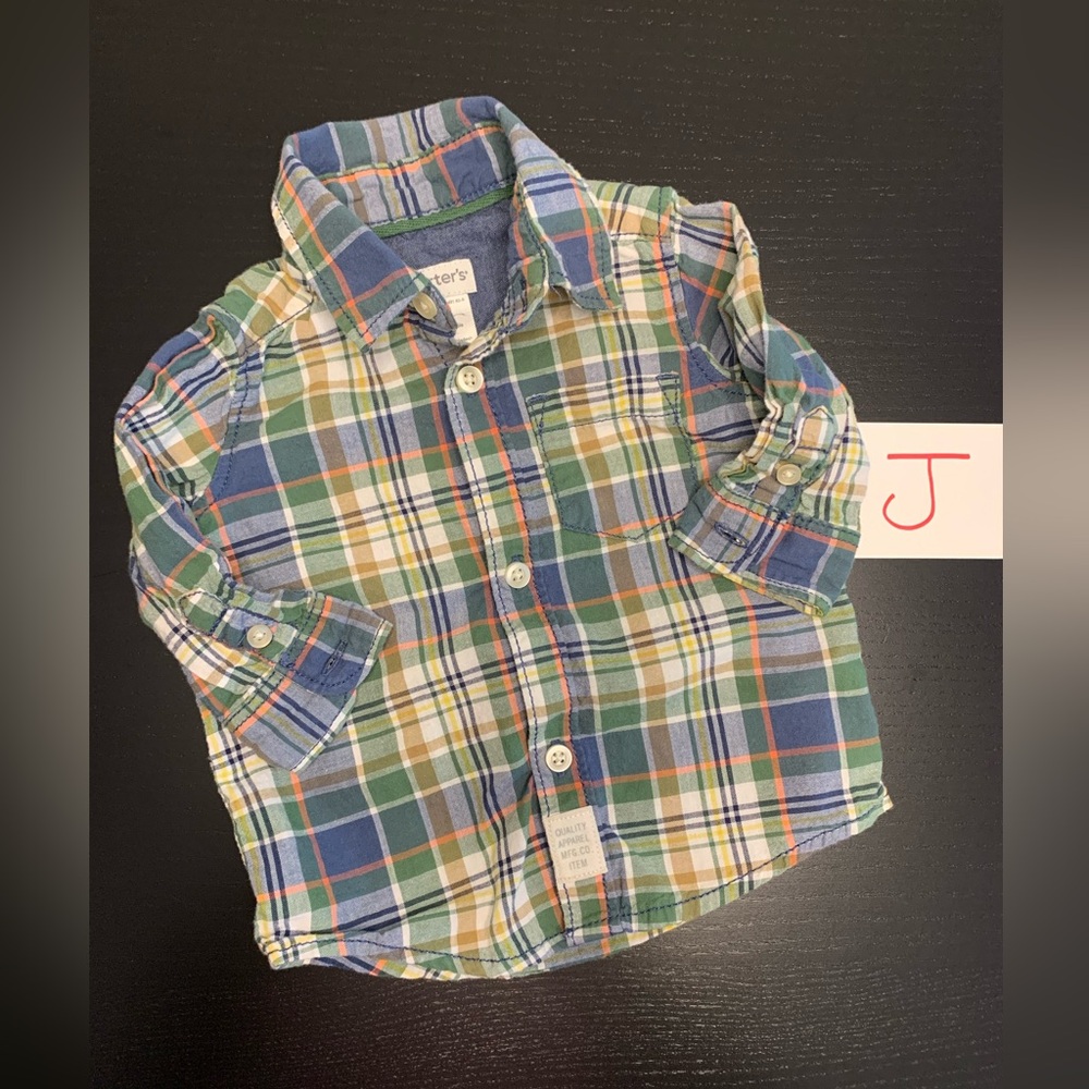 Carter’s 3m Long Sleeve Striped Button Down Dress Shirt